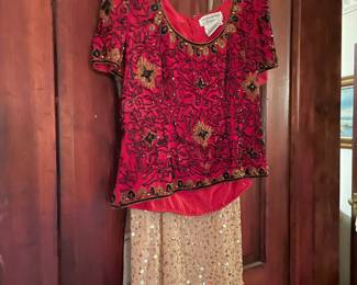 Beaded and sequin dress and blouse 