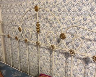 Antique Cast Iron Bed with Mattress 