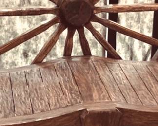 Wagon wheel bench