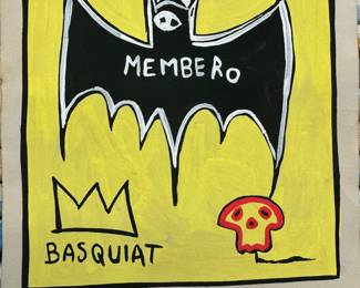 Baquiat watercolor framed