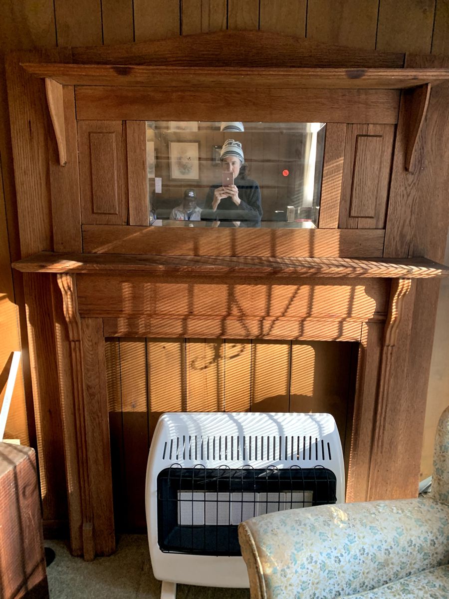 Gorgeous Oak Antique Mantel with mirror