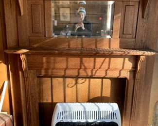 Gorgeous Oak Antique Mantel with mirror