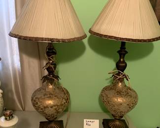 Beautiful MCM Matching lamps with shades