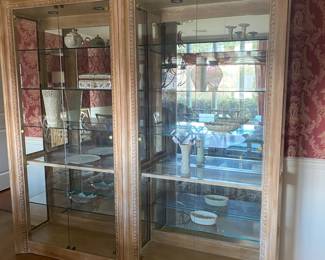 PAIR OF CURIO CABINETS-GREAT FOR A GIFT STORE OR COLLECTOR