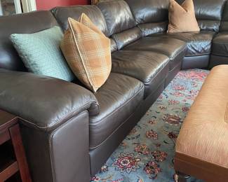 CINDY CRAWFORD  LEATHER SECTIONAL