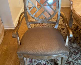 8 HICKORY CHAIR-CHAIRS-6 ARMLESS-2 ARM. SOLD AS A SET SEPARATE FROM THE TABLE