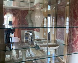 PAIR OF CURIO CABINETS-GREAT FOR A GIFT STORE OR COLLECTOR