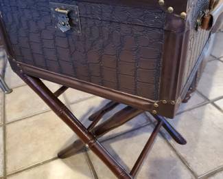 Two Pieces; Vintage-style Suitcase with Stand