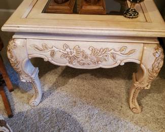 Two End Table and Coffee Table - all have glass tops.