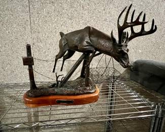 Iron Deer Sculpture "The Grass is Always Greener"