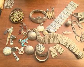 Konstantino and Native jewelry, vintage rhinestone