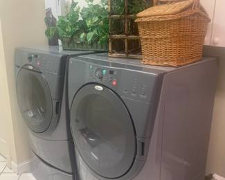 Whirlpool washer and dryer with stands