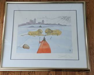 Salvador Dali tinted etching