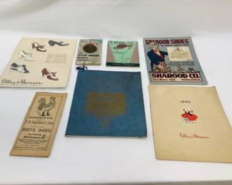 BIHY823 Vintage Shoe Catalogs And Brochures Collection of vintage shoe catalogs, brochures, and promotional material. Summer & Kaufmann gifts catalog includes unused insert.
