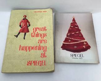 BIHY824 Vintage Spiegal Catalogs Vintage Spiegal Catalogs from Fall/Winter 1970 and Christmas 1977. Corners on 1970 catalog are slightly bent but includes unused insert.
