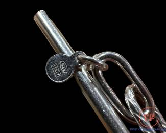 OPULENZA Sterling SILVER Paper Clip Toggle Bracelet