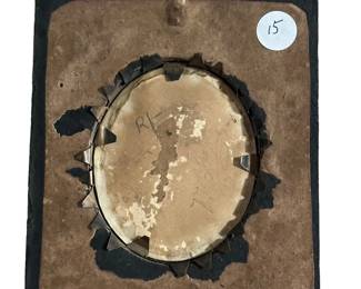 Victorian MINIATURE Hand Painted Portrait on IVORY of Woman in Pink Gown in Wood Frame