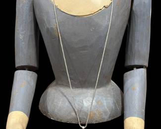 18K GOLD and Sterling SILVER Egyptian Cartouche on Sterling SILVER Necklace