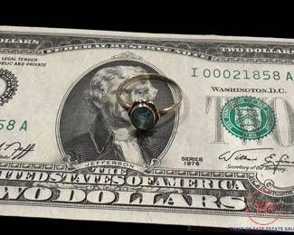 10K GOLD Aquamarine Solitaire Ring