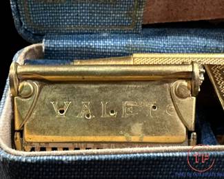 Vintage 1930s Gillette Made Valet Auto Strop Single Edge Gold Safety Razor In Original Box