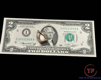 10K GOLD Diamond and Mother of Pearl Pendant