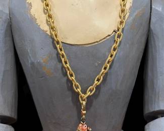 JAY STRONGWATER Link Necklace with Fish Charm