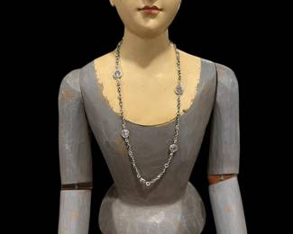 OPULENZA Stationed Sterling SILVER Necklace with Cubic Zirconia 