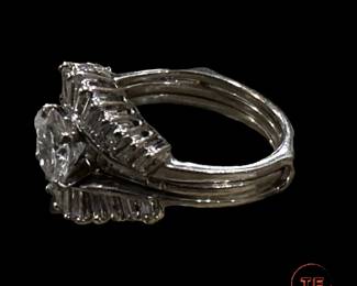 14K White GOLD 3 Diamond Engagement Rings - Total of 2.6 Carats