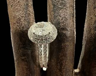 14K White GOLD Engagement Diamond Ring - 2 Total Carats