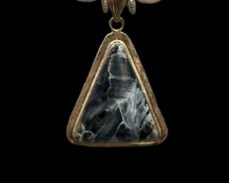 Sterling SILVER, Pearls, and Pietersite Necklace