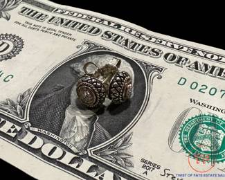 18K Gold and Sterling SILVER Diamond Earrings by ANDREA CANDELA