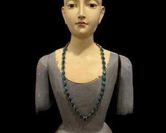 Sterling SILVER, Lapis, and Malachite Hinged Necklace