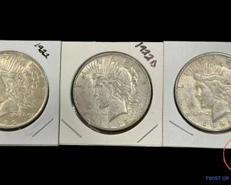 1922 Peace Dollar Sets (P, S, and D)