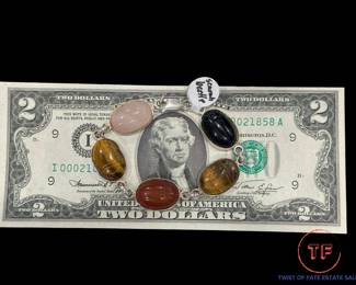 Sterling SILVER Scarab Bettle Carved Multi Stone Bracelet