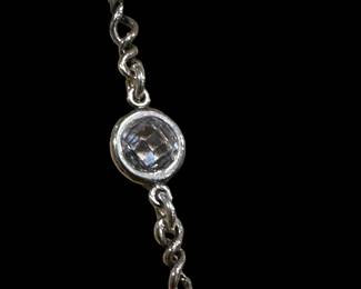 OPULENZA Stationed Sterling SILVER Necklace with Cubic Zirconia 