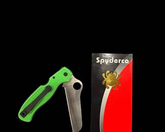 SPYDERCO Atlantic Salt Sheepsfoot Plain Blade Knife (C89FPGR) 