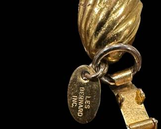 LES BERNARD Woven Rope Necklace with Floral Painted Ceramic Heart