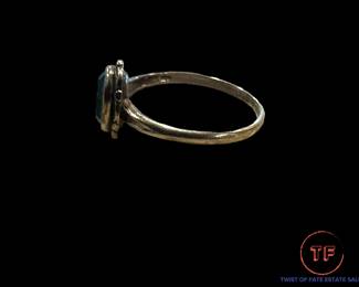 10K GOLD Aquamarine Solitaire Ring