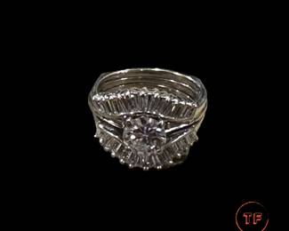 14K White GOLD 3 Diamond Engagement Rings - Total of 2.6 Carats