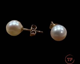 Pearl Studs with 18K GOLD Posts and Backs