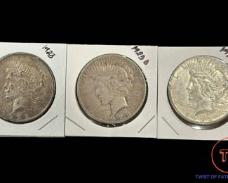 1923 Peace Dollar Sets (P, S, and D)