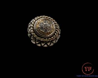 18K Gold and Sterling SILVER Diamond Earrings by ANDREA CANDELA