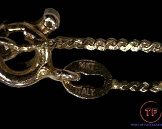 14K GOLD "Mom" Charm and 14K GOLD Necklace