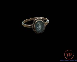 10K GOLD Aquamarine Solitaire Ring