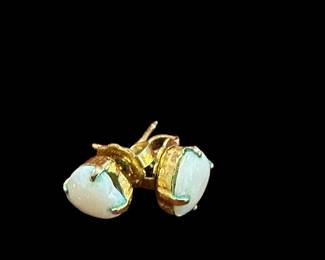 14K GOLD and Opal Necklace and Earrings Set