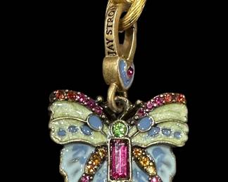 JAY STRONGWATER Link Bracelet with Butterfly Charm