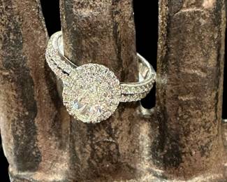 14K White GOLD Engagement Diamond Ring - 2 Total Carats