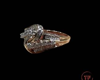 10K GOLD and Diamond Cocktail Ring
