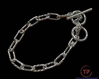 OPULENZA Sterling SILVER Paper Clip Toggle Bracelet