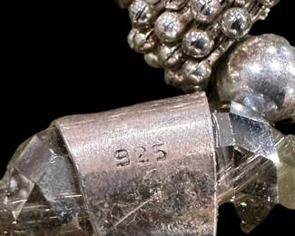 Sterling SILVER, Quartz, and Rutile Necklace